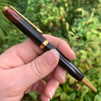 Unique Handcrafted Shungite PEN [One Off] - RED [Gold Finish]