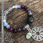 Shungite Amplified CROWN Chakra Bracelet with CROWN CHAKRA and IMAGINE Charms ~ Small [#24]
