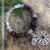 Shungite Amplified CROWN Chakra Bracelet with CROWN CHAKRA and IMAGINE Charms ~ Small [#24]