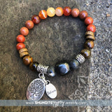 Shungite Amplified SACRAL Chakra Bracelet with Tree of Life and BELIEVE Charms ~ medium [#24]
