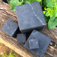 100% Authentic Solid Shungite CUBE 100mm - UNPOLISHED